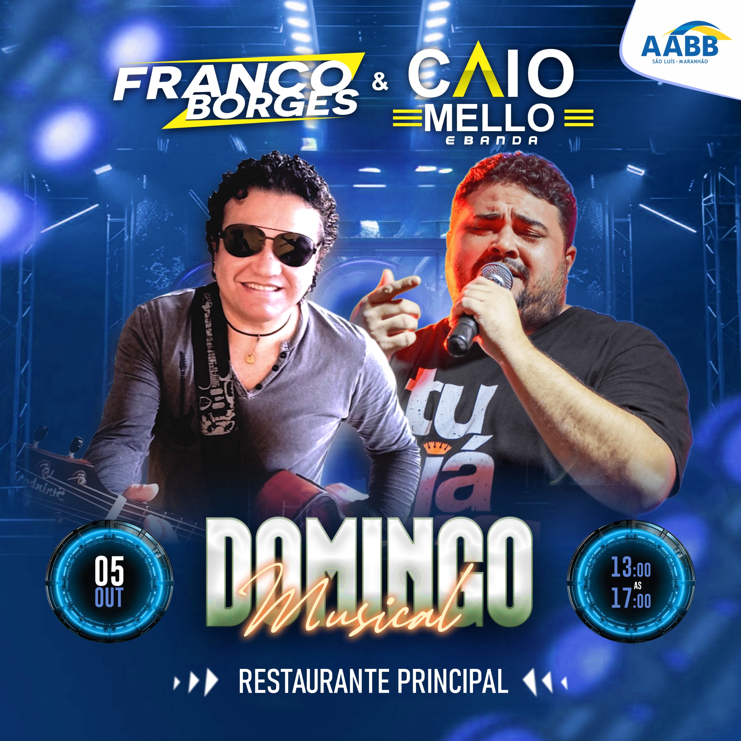 🎶 Primeiro Domingo Musical de outubro em dose dupla: Franco Borges e Caio Mello🎶