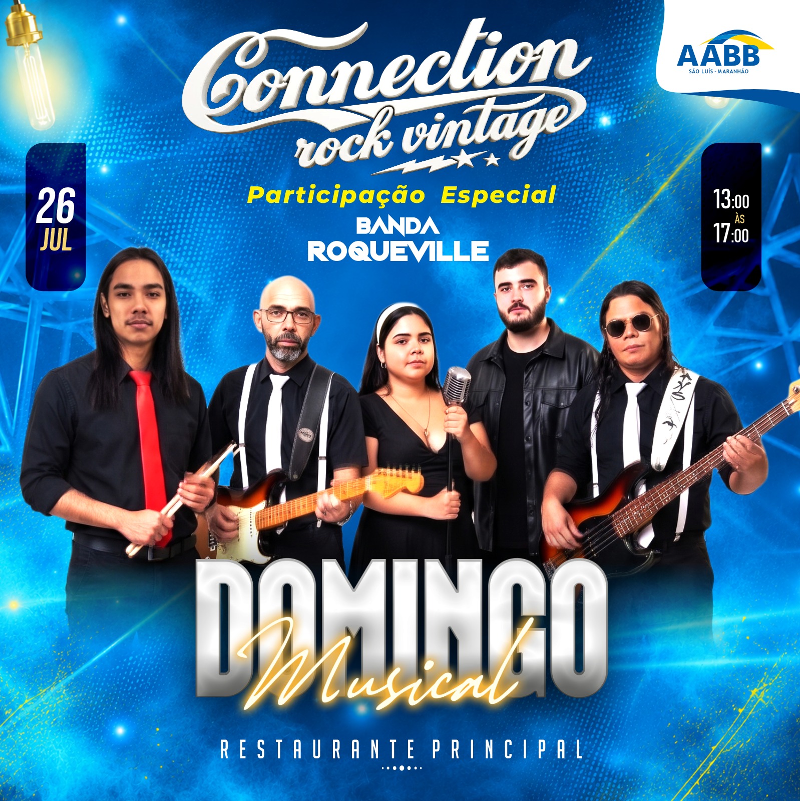 Pela primeira vez no Domingo Musical da AABB São Luís!