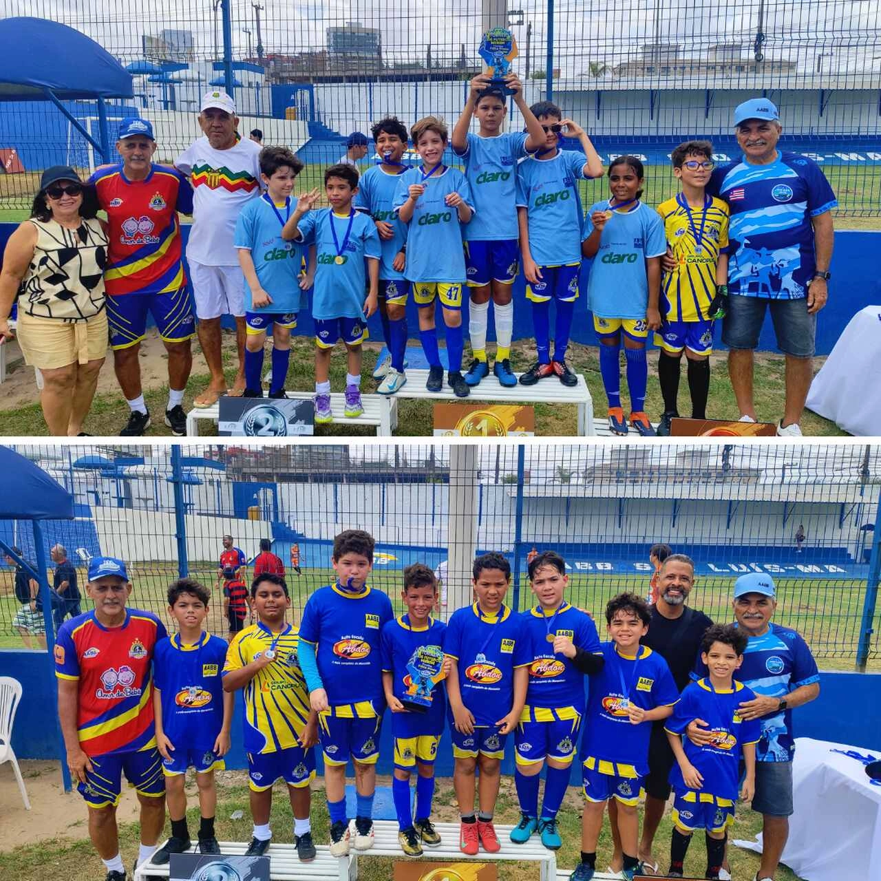 Torneio Félix Pinto de futebol mirim reúne mais de 60 jovens atletas em manhã de futebol e homenagem especial na AABB São Luís!