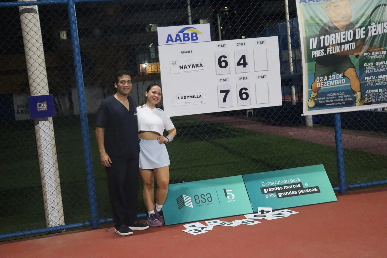 IV Torneio de Tênis de Quadra Presidente Félix Pinto reúne esporte, integração e solidariedade na AABB São Luís